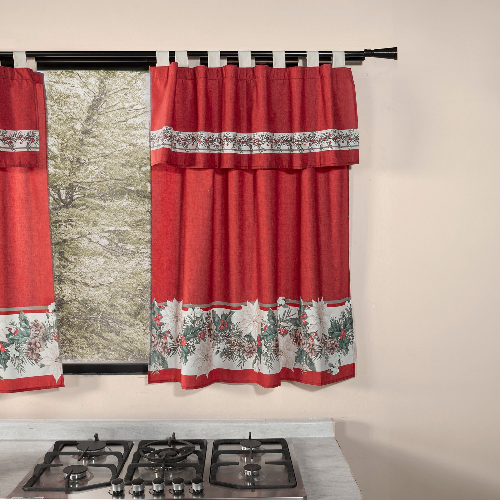 89924 CORTINA MODELO C FLOR DE NAVIDAD